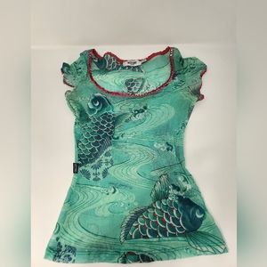 Vintage Moschino Jeans  Japanese Koi Fish Top